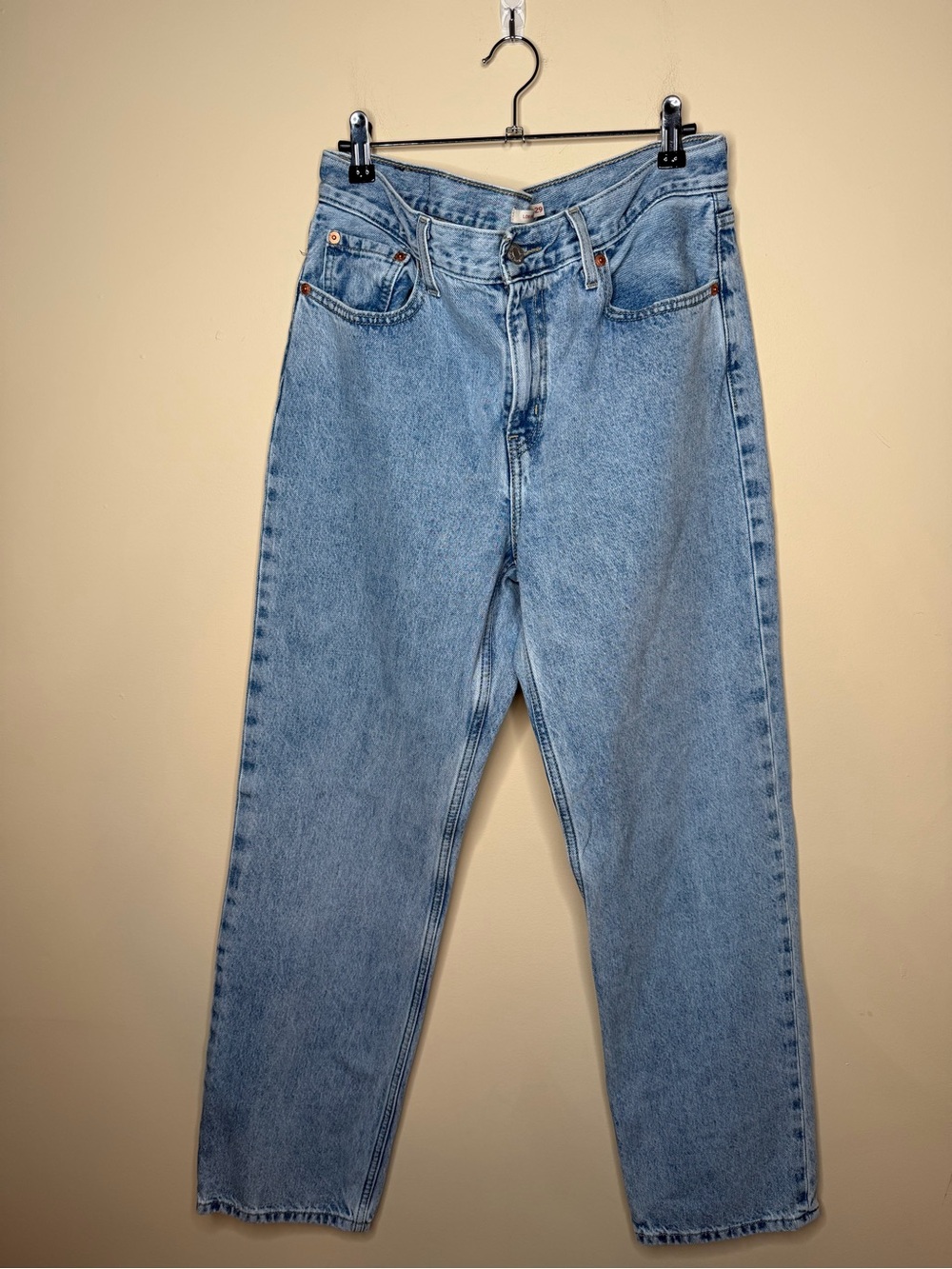 Levi Low Pro Straight Jeans Women’s 29” Waist Light Wash Blue Vintage Y2K Baggy